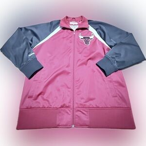 Mitchell & Ness Chicago Bulls Cornerman Full Zip Track Jacket - Red/Black
